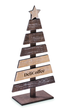 Logotrade biznesa dāvanas foto: Koka Ziemassvētku eglīte