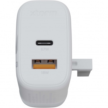 Логотрейд pекламные продукты картинка: Xtorm XEC067G GaN² Ultra сетевое зарядное устройство мощностью 67 Вт, вилка стандарта Великобритании