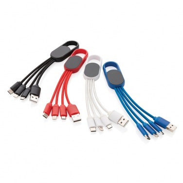 Логотрейд pекламные подарки картинка: Кабель 4-в-1 с карабином