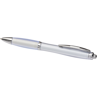 Логотрейд бизнес-подарки картинка: Curvy ballpoint pen with frosted barrel and grip