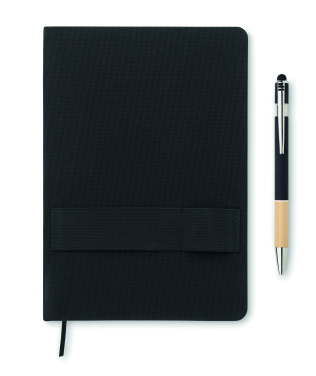 Логотрейд pекламные подарки картинка: A5 RPET notebook with pen