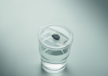 Логотрейд pекламные cувениры картинка: Glass tumbler with straw 400ml