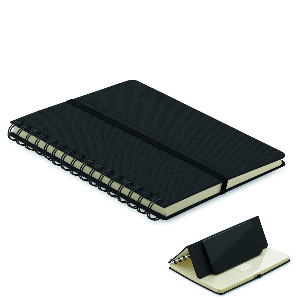 Лого трейд pекламные подарки фото: A5 notebook with phone holder