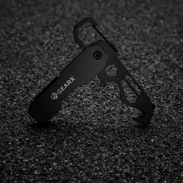 Логотрейд pекламные cувениры картинка: Складной EDC-инструмент Gear X с карабином и резаком для посылок