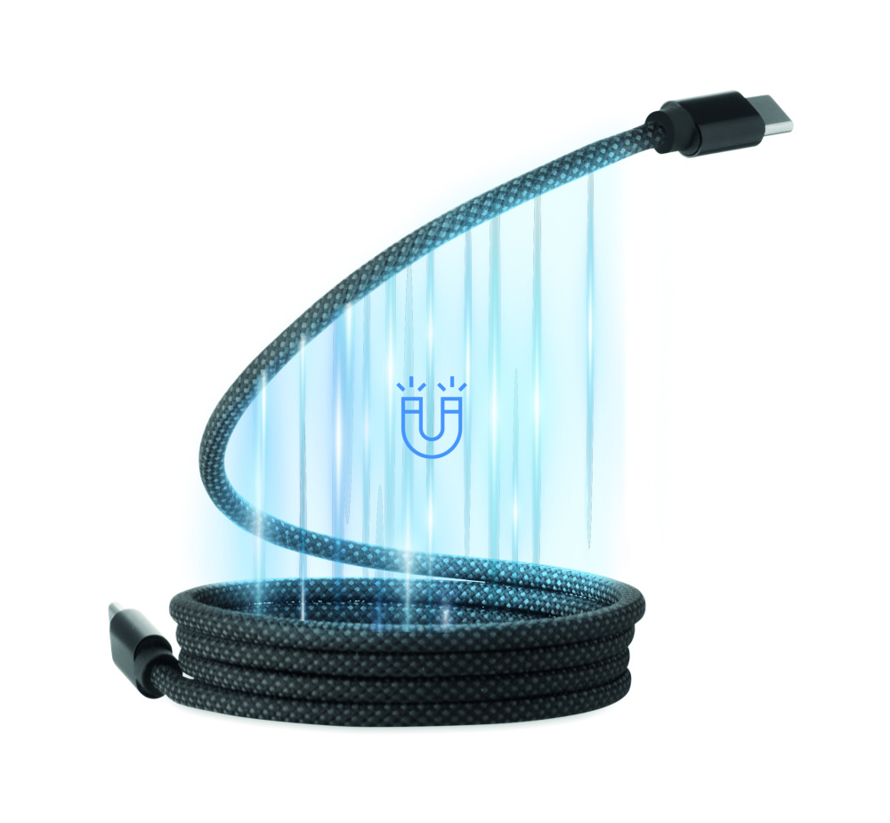 Лого трейд pекламные подарки фото: Braided magnetic cable in RPET