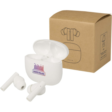 Лого трейд бизнес-подарки фото: Alterf гарнитура True Wireless Bluetooth® из переработанной пластмассы с силиконовыми амбушюрами
