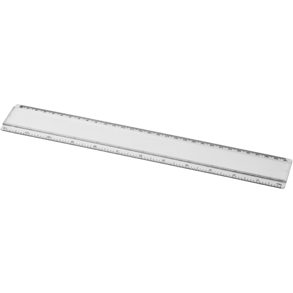 Logotrade profilprodukter bild: Ellison 30 cm plastlinjal med pappersinlägg