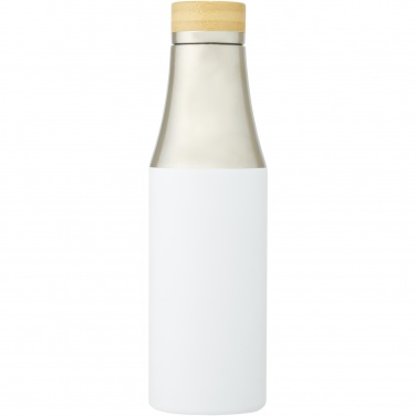Logotrade kampanjprodukter bild: Hulan 540 ml vakuumisolerad kopparflaska i rostfritt stål med bambulock