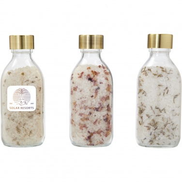 Logotrade profilprodukter bild: Wellmark Just Relax 3-delad presentförpackning med badsalt, 200 ml