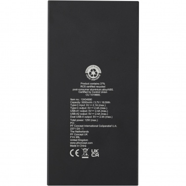 Logotrade presentreklam bild: Connect 5 000 mAh powerbank av återvunnen aluminium