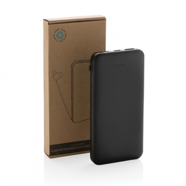 Logotrade reklamprodukter bild: Lockhart 10.000mAh powerbank, integrerade kablar, RCS plast