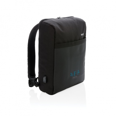 Logotrade reklamprodukter bild: Swiss Peak 15" stöldskyddad RFID & USB-ryggsäck, PVC-fri