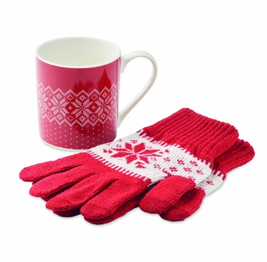 Logotrade profilprodukter bild: Julpresentset mugg/vante