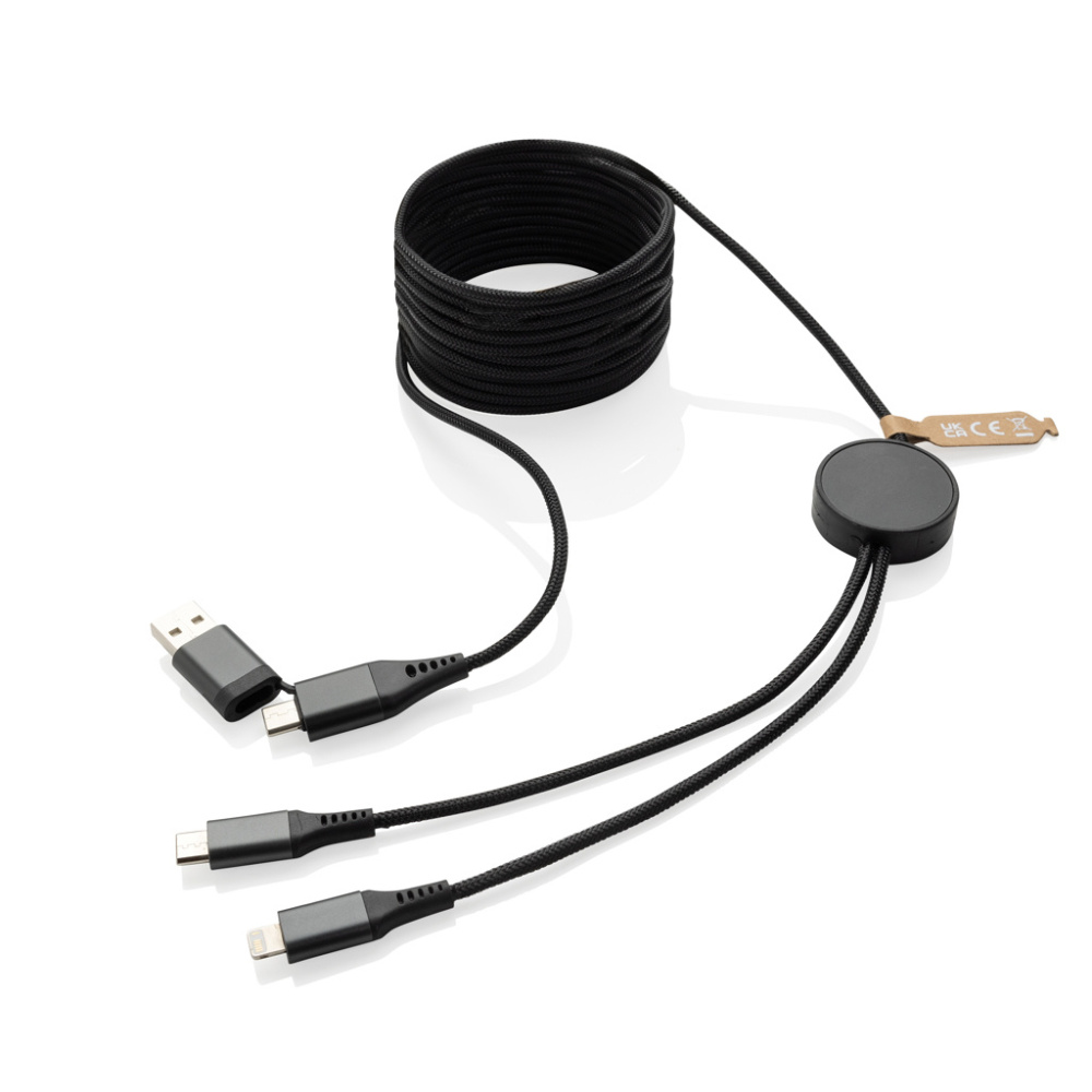 Logotrade profilprodukter bild: Terra RCS återvunnen PET 3 meter 4-i-1-kabel