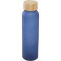Lume 500 ml matt glasflaska av silikatglas med bambulock, Havsblått