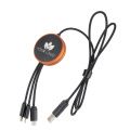 Stor kabel 4-i-1 med upplyst logotyp - i5w, beige