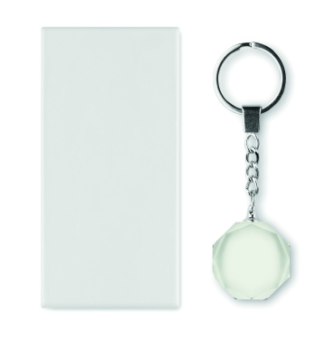 Logotrade profilprodukter bild: Rund nyckelring i glas
