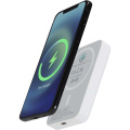 Acrab 5 000 mAh 15 W magnetisk trådlös powerbank med 20 W PD – tillverkad av återvunnen plast, Vit