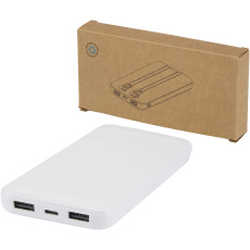 Adhil 10 000 mAh 10 W powerbank av återvunnen plast med två inbyggda kablar