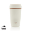 Topl To Go-glas av återvunnen plast Patenterat 360-lock 354, vit