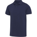 Beryl 220 g/m² kortärmad unisex-pikétröja av återvunnet ekologiskt OCS-material, Marin